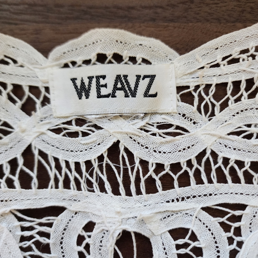 Weavz White Lace Button Up Short Sleeved Cropped Cardigan - Picture 6 of 6